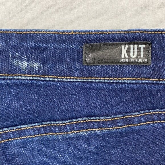 KUT From The Kloth Womens size 4 Boyfriend Blue Jeans Straight Leg Distressed - Picture 7 of 10